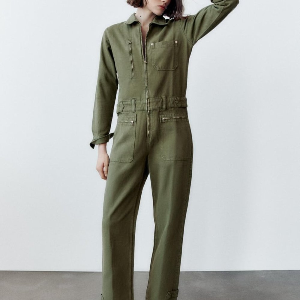 Zara Olive Green Jumpsuit